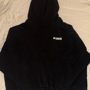 Black Hoodie with Pink Logo